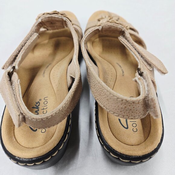 Clarks Beige Floral Strap Sandals - Picture 9 of 13